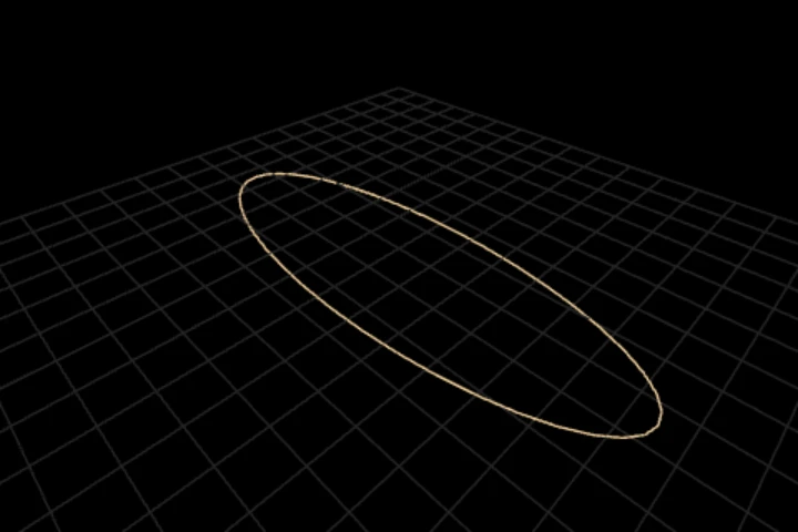 basics-density-along-a-path cooked in the editor: place an exact number of points along a path, bunched where a density says — 570 points