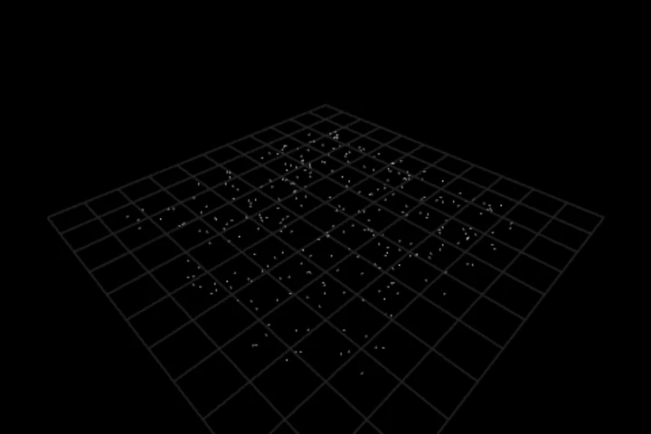 basics-orient-along-vector cooked in the editor: turn each point to face a direction — 300 points