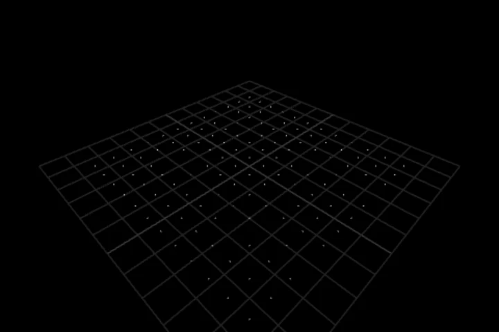 basics-point-grid cooked in the editor: place points on a regular grid — 144 points