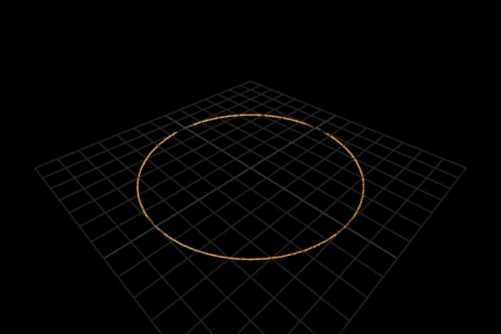 basics-tile-an-arc cooked in the editor: tile a repeated piece over three stretches of one lap, choosing the piece once per stretch — 64 points, 48 instances