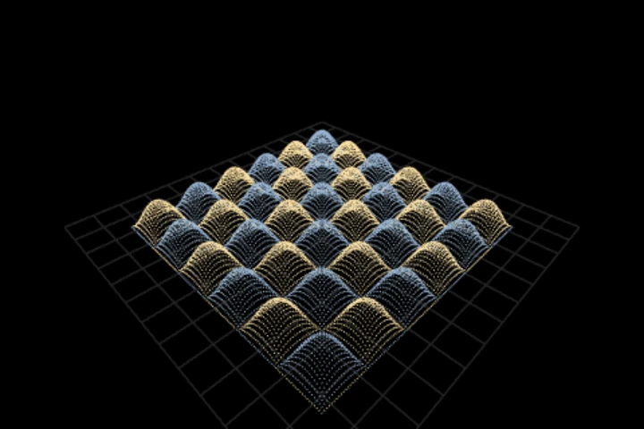 basics-tiling-a-field cooked in the editor: tile a field across the origin — 14,641 points
