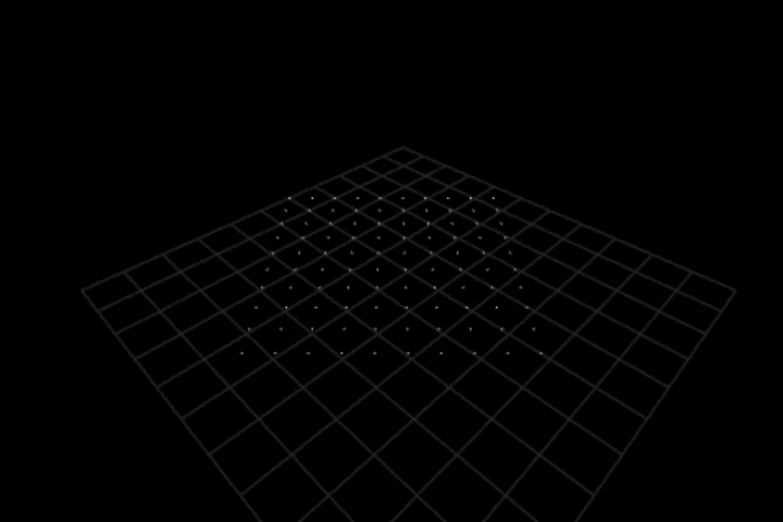 basics-transform-points cooked in the editor: move, turn and size a whole cloud — 100 points