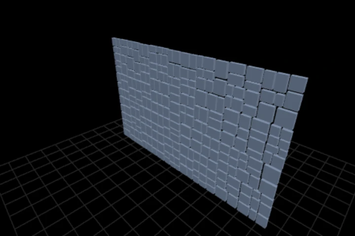 examples-facade cooked in the editor: split a box until the pieces are small enough — 6,336 points