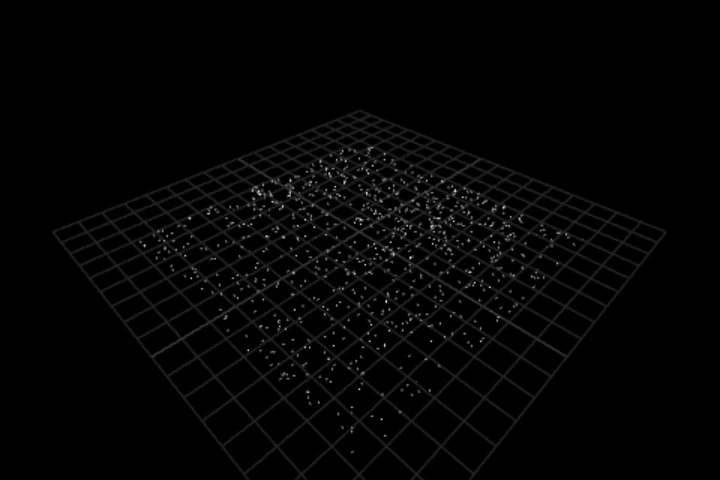 examples-streamed-terrain cooked in the editor: one cell of a streamed world, halo and all — 1,742 points